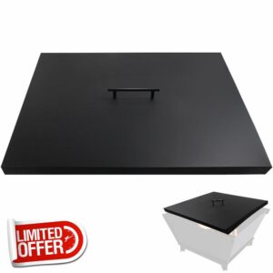 Fire Pit Burner Lid 34" x 34" Square Drop-in Burner Pan Firepit Cover Multiple Sizes and Shapes Available Alloy Steel