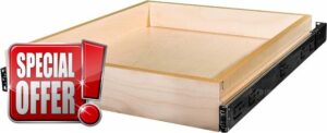 Side Mount - Baltic Birch Wood Pull Out Drawers for Kitchen Cabinets - Pull Out Home Organizer - Soft-Close Slides (Non-Soft Close Drawer Slides
