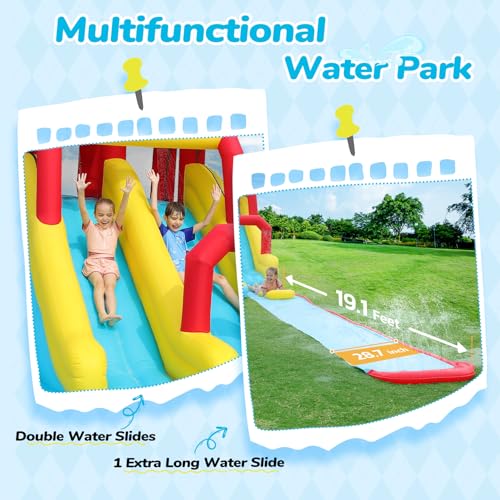 7 in 1 Large Water Park for Kids and Adults with 750W Blower