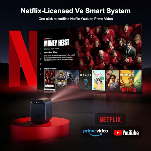 Jimveo 800 ANSI Native 1080P Smart Projector
