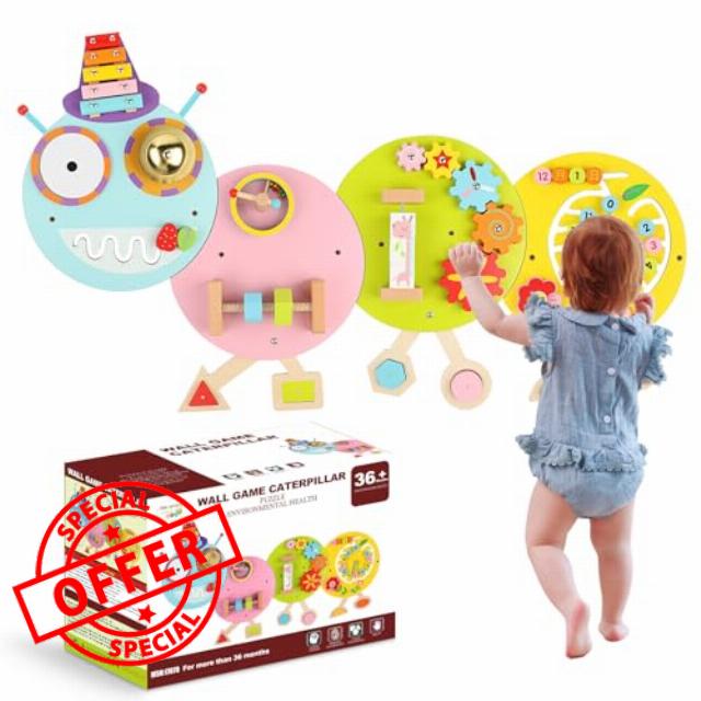 Activity Wall Busy Board Panels: Caterpillar Montessori Sensory Wall Toys Toddler Learning Activity Cube Panels - Perfect for Toddler Playroom Children's Daycare Decor