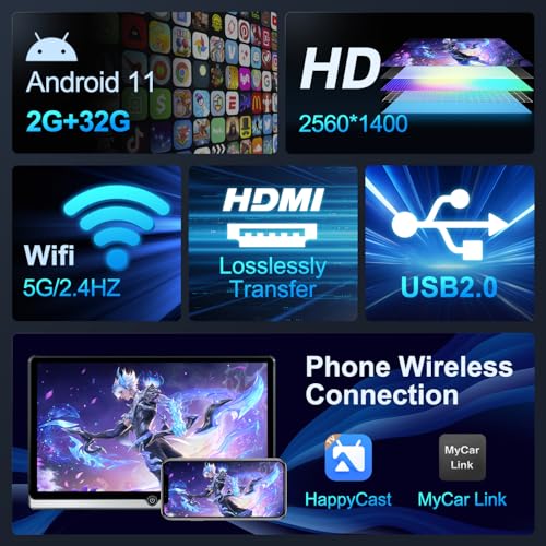 Support 1080P Car TV with Wi-fi and Bluetooth/USB/SD/HDMI in+Out/FM/Mirror Link Player (2G+32G (2*PCs))