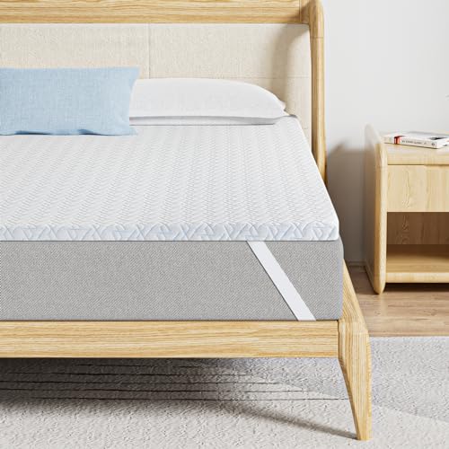 3 Inch Gel Memory Foam Mattress Topper with Cover Pressure Relief Soft Bed Topper