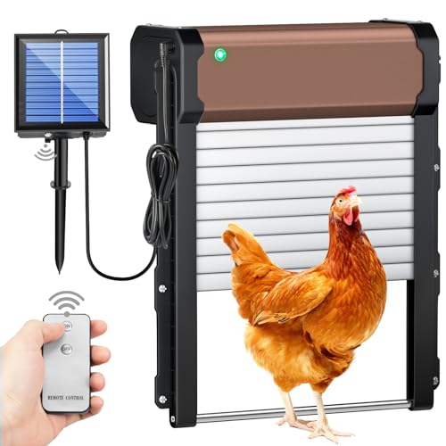 Solar Powered Opener Chicken Door with Timer & Light Sensor