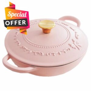 3 Quart Enamel Cast Iron Dutch Oven With Handles And Lid