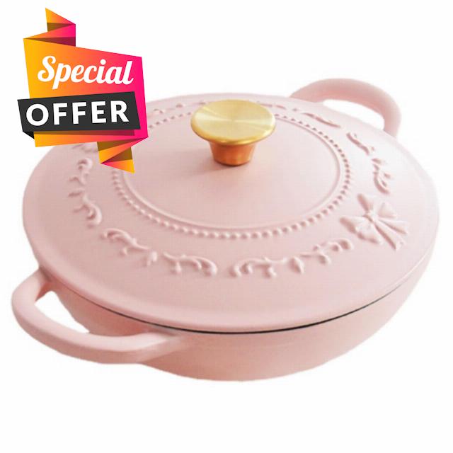 3 Quart Enamel Cast Iron Dutch Oven With Handles And Lid