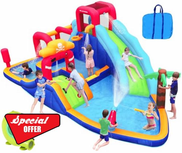 ELEMARA Inflatable Water Slide Bounce House
