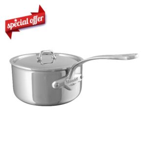 Mauviel M'Urban 4 Tri-Ply Polished Stainless Steel Sauce Pan With Lid And Cast Stainless Steel Handle