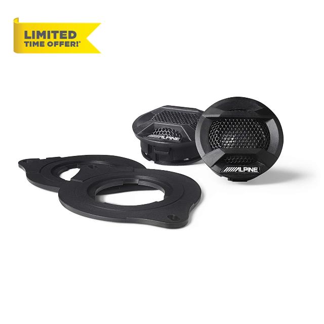 Alpine SPV-10TW-WRA Weather-Resistant 1” Component Tweeters for 2007+ Wrangler JK/JL & Gladiator JT