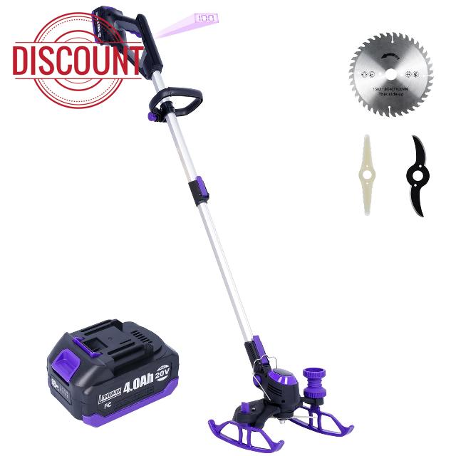 Weed Wacker Cordless - PATIOX Electric Weed Trimmer Rechargeable 3 in 1 - One 4.0 Ah Battery Operated Weed Eater Cordless 20V Grass Trimmer with Blade and Charger