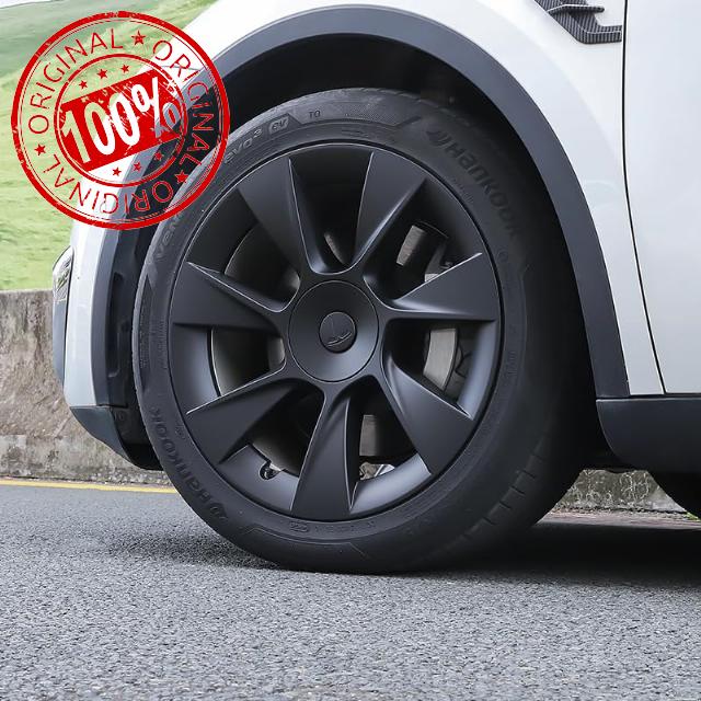 Tesla Model Y Wheel Covers 19 Inch Hubcaps Induction Wheels Hub Cap Replacement ABS Cover Set of 4 Matte Black 2020-2024 Model Y Accessories