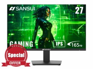 SANSUI Gaming Monitor 27 inch 165Hz 1ms Computer Monitor 2 x HDMI 2.0丨1 x Display Port 1.4丨IPS丨FHD 1080P丨Adaptive Sync丨100% sRGB丨Blacklevel Adjust丨VESA Compatible