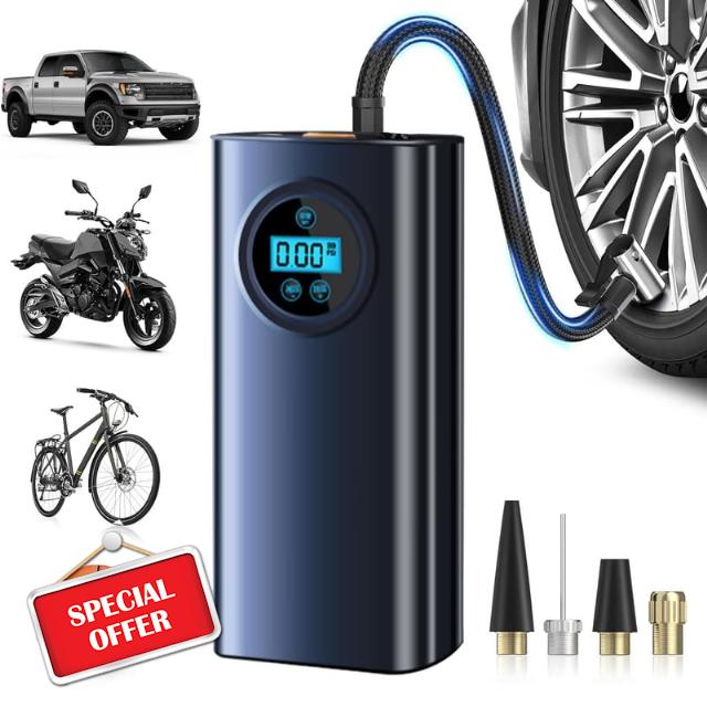 Portable Compressor Tire Inflator with LCD Display