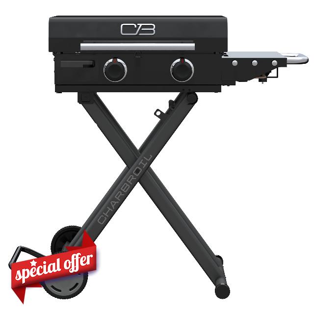 Charbroil® 22" Performance Series™ Folding Cart 2 Burner Portable Propane Gas Griddle