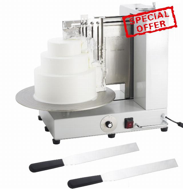 Electrical Cake Maker 304SUS Stainless Steel Rotating Scaled Pan Muti-layers 5-14 Inch Cake Maker Adjustable Cake Scraper Cream Spreading Smoother Edge Shaping Device Cake Froster Leveler