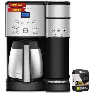 Cuisinart SS-20P1FR Coffee Center 10-Cup Thermal Coffeemaker and Single-Serve Brewer (Renewed) Bundle with 2 YR CPS Enhanced Protection Pack