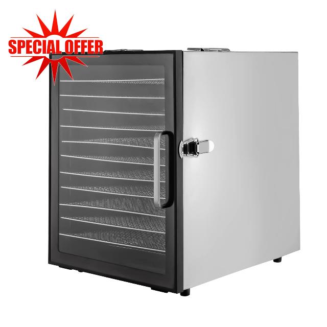 Food Dehydrator 12 Tiers Stainless Steel 800W Electric Food Dryer Machine with Digital Temperature and Timer for Food