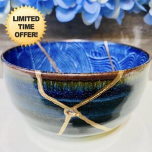 Blue Wave Kintsugi Bowl