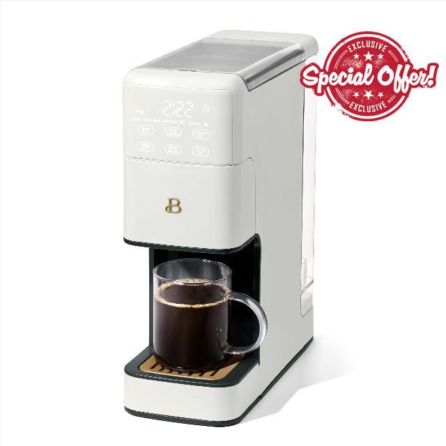 Beautiful By Drew Barrymore 12-Cup Programmable Coffee Maker with Single-Serve Function and Iced Coffee Brewing