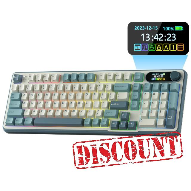 RK ROYAL KLUDGE S98 Mechanical Keyboard w/Smart Display & Knob