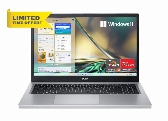 Acer Aspire 3 A315-24P-R7VH Slim Laptop | 15.6" Full HD IPS Display | AMD Ryzen 3 7320U Quad-Core Processor | AMD Radeon Graphics | 8GB LPDDR5 | 128GB NVMe SSD | Wi-Fi 6 | Windows 11 Home in S Mode