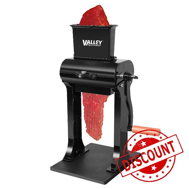 2-in-1 Meat Tenderizer Jerky Slicer Manual Suited for Tendering and Slicing Steak Pork Chicken Breast Venison both home and commercial usage heavy Duty Clamps valley sportsman