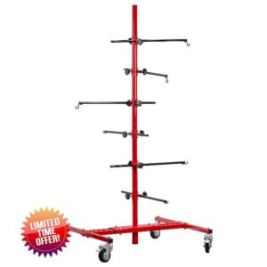 TCP Global Auto Panel Tree Paint Stand Holder with Adjustable Center Post - Hook Levers Securely Hang Automotive Panels