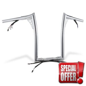 14 Inch Low Rider Handlebars Striking Bat-wing Ape Hangers for 2016-2023 Harley Softail Models