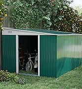 Outsunny 9 x 6ft Garden Metal Storage Shed, Outdoor Storage Tool House with Ventilation Slots, Fo...