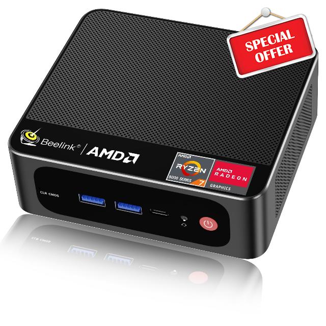 Beelink Mini PC AMD Ryzen 7 5700U Up to 4.3GHz 8C/16T