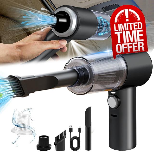 Handheld Car Vacuum Cleaner with 4000Pa Powerful Suction 2 in 1 Small Car Vacuum Cleaner Mini Dusts Buster with USB Portable Vacuum Cleaner