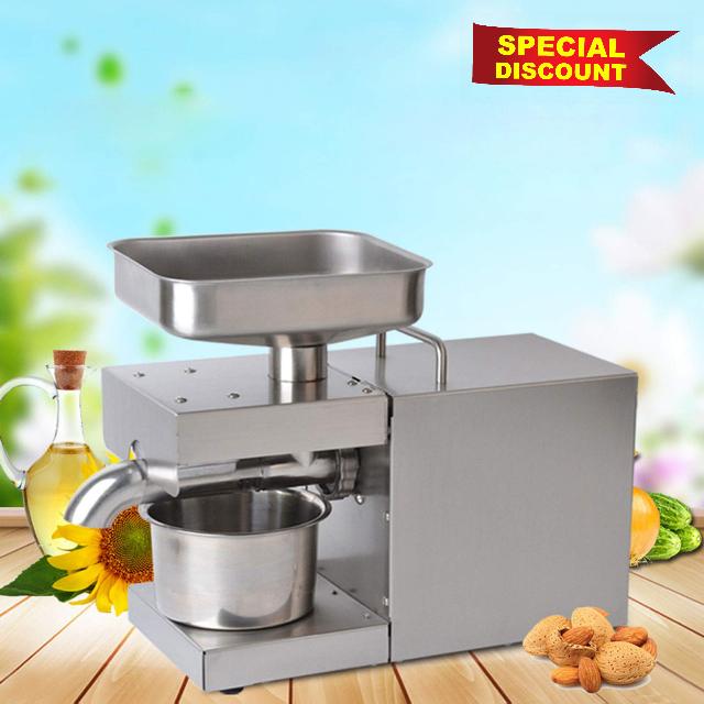 110V Oil Press Machine Heavy Duty Commercial Oil Machine Automatic Oil Expeller Extractor 600W Stainless Steel Cold/Hot Oil Extractor Electric Oil Making Machine for Home Oil Maker