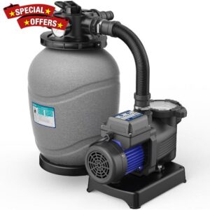 AQUASTRONG 12in Sand Filter Pump for Above Ground Pool with Timer