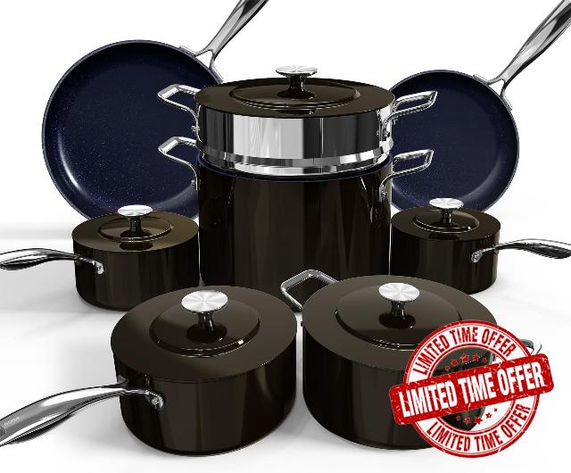 Nuwave Lux 13pc Forged Lightweight Cookware Set PFAS Free
