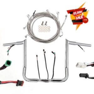 PRE-WIRED 16" Ape Hangers 1.25" Mercenary Handlebar & wires Kit for 2014-2015 Harley Touring Street Glide/Electra Glide/Ultra Limited and 2013 CVO Street Glide/Electra Glide/Ultra Limited