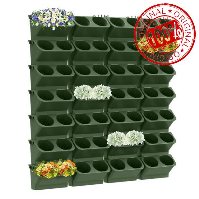 Vertical Wall Planter Stackable Wall Planter Garden Self Watering Wall-Mounted Planter Plant Flower Pot Holder for Indoor Herbs Vegetables Fruits