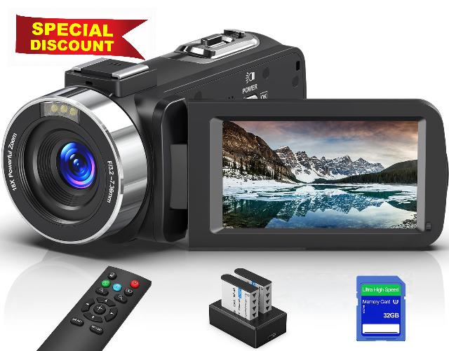 8K 64MP Video Camera Camcorder with IR Night Vision Vlogging Camera