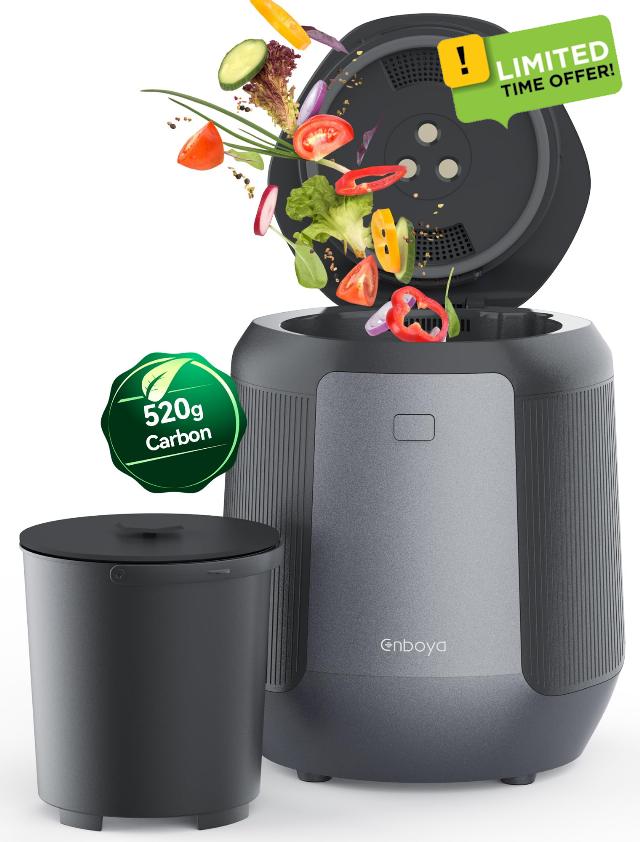 Electric Composter: 4.2L Large Capacity Odorless Quiet Composter Kitchen Counter Top Food Cycler Machine Electric Compost Bin Indoor Countertop Recycler Composting Trash Can Smart Mill Waste