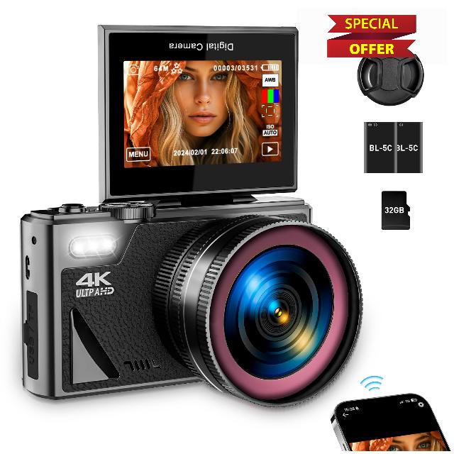 4K Digital Camera for Photography