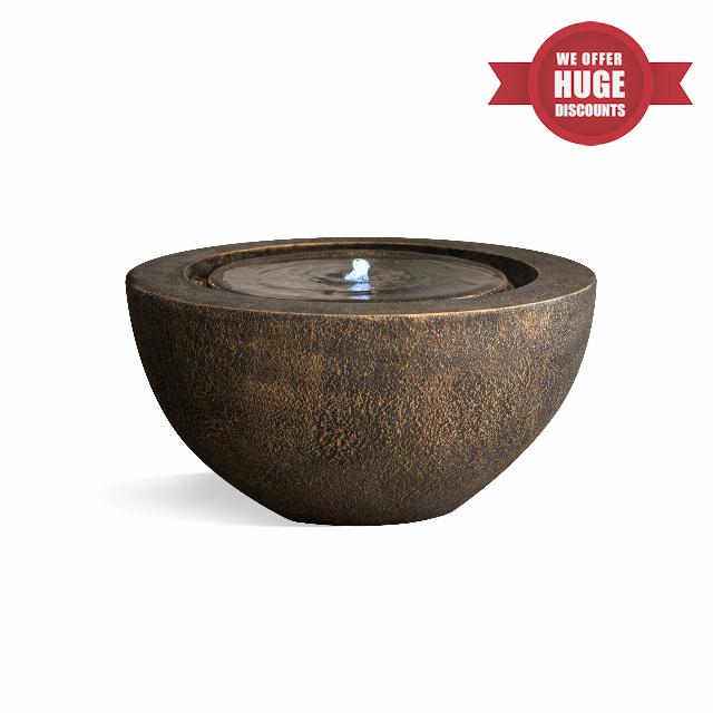 Xbrand 19.8" W Round Polyresin Indoor/Outdoor Sphere Water Fountain w/LED Light