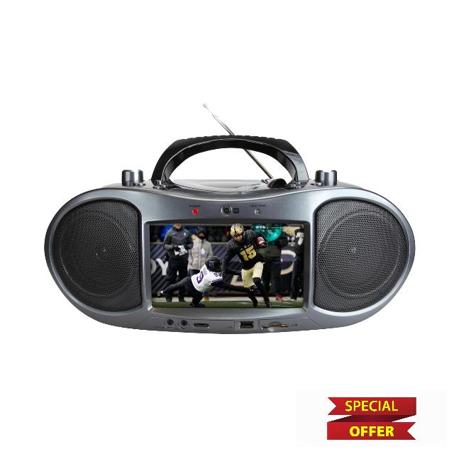 7" Bluetooth DVD Boombox with AM/FM Radio