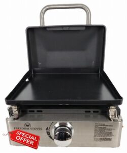 Freedom Stove 22" Easy Clean Non Stick Ceramic Coated Flat Top Propane Gas Griddle With Locking Lid Includes Utensils