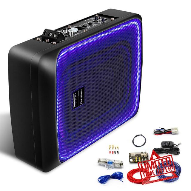 9 inch 600W Slim Under Seat Powered Car Subwoofer