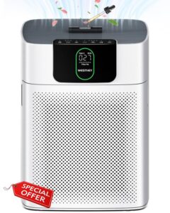Air Purifiers for Home Large Room Up to 1820 ft² Double Sided Air Inlet H13 HEPA Air Purifiers Filter with PM2.5 Air Quality Monitoring Auto Fragrance Sponge