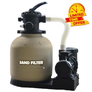 GAME 7011-E Sand Filtration System - 16-Inch Above-Ground Pool Filter Tank with Digital Timer
