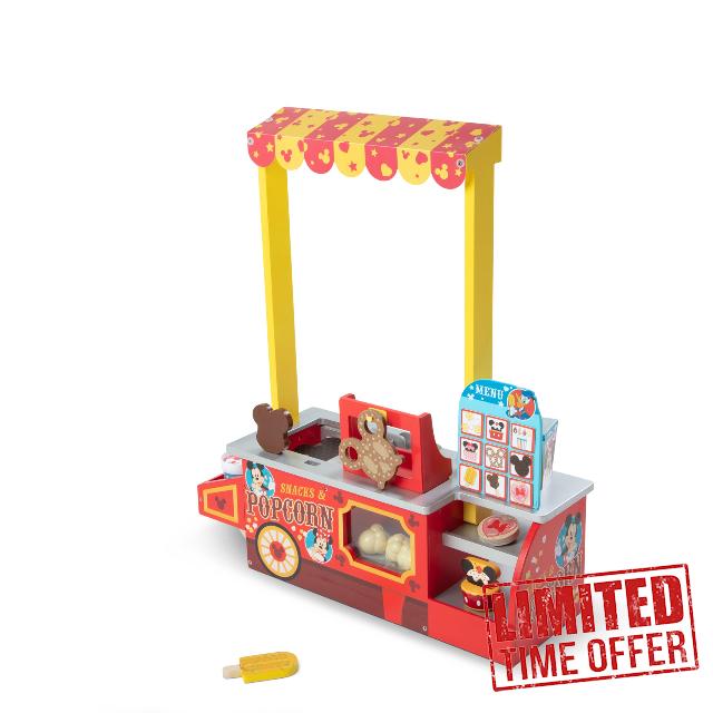 Melissa & Doug Disney Snacks & Popcorn Wooden Pretend Play Food Counter – 33 Pieces - FSC-Certified Materials