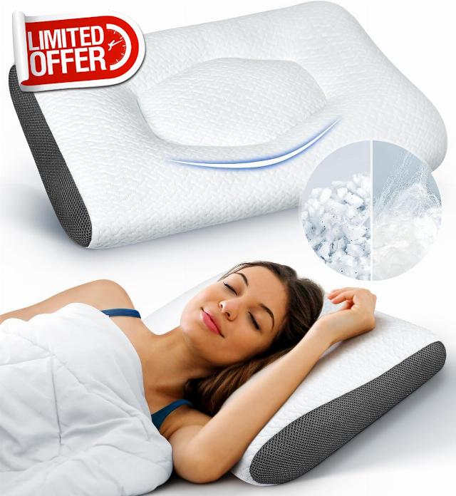 Super Comfort Ergonomic Pillow for Neck Head and Shoulder Pain Relief