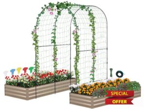 Galvanized Raised Garden Bed for Vegetables Flowers Herbs