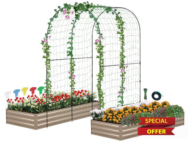 Galvanized Raised Garden Bed for Vegetables Flowers Herbs