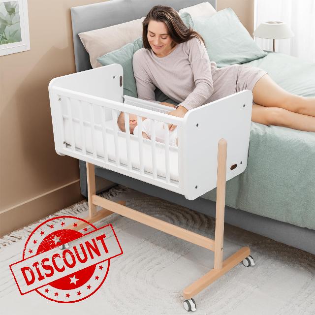 Comfy Cubs Wooden Bedside Bassinet Sleeper - Safe and Stylish Baby Crib - Ideal Baby Sleeper Bed Crib for Newborns and Infants - Perfect Nursery Essentials for Babies